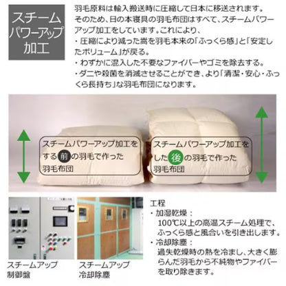 【日の本寝具】60サテン フランスマザーダック羽毛布団