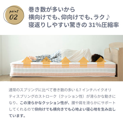 【源ベッド】咲夜レアル｜ ポケットコイルマットレス 6.7インチ｜日本製｜高評価モデル