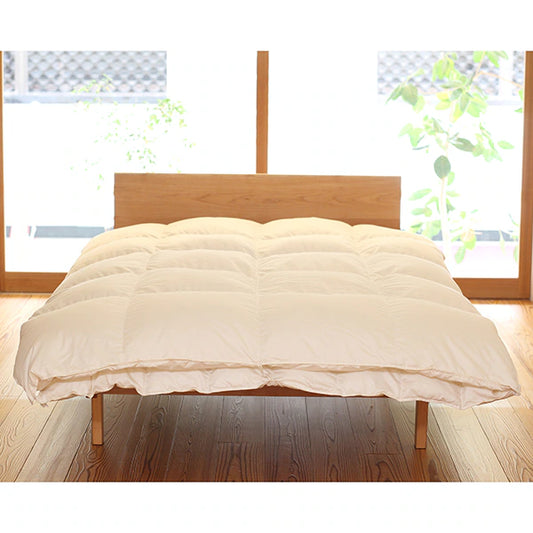 【日の本寝具】ハンガリーホワイト マザーグースダウン93％×ふわふわ 洗える羽毛布団・アルティキルト