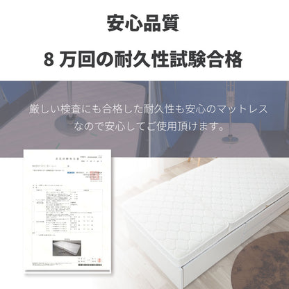 【源ベッド】三つ折り ポケットコイルマットレス 厚み12～13cm　両面仕様　(型番:M6071)