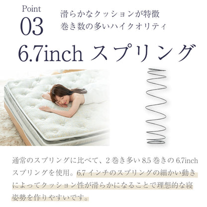 【源ベッド】咲夜Noway!｜ 日本製 ピロートップ仕様 高級ホテルの寝心地 ポケットコイルマットレス コンパクト梱包